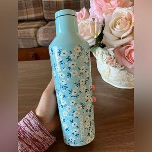 FIRM PRICE Corkcicle canteen flower blue beautiful 16oz